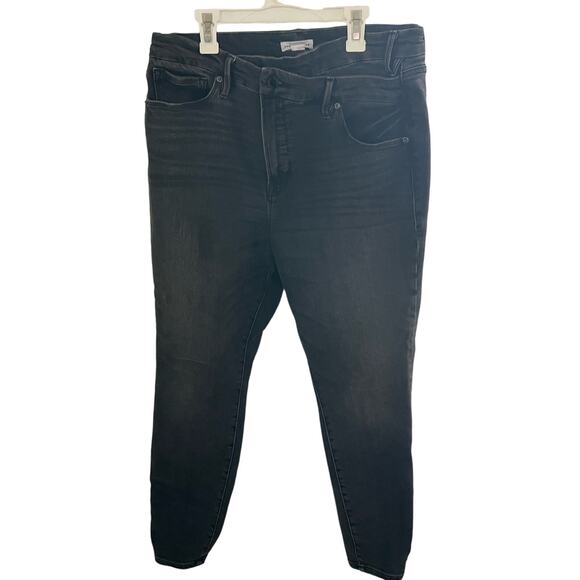Good American Asymmetrical Dark Grey Skinny Jeans Size 12 - Picture 1 of 8